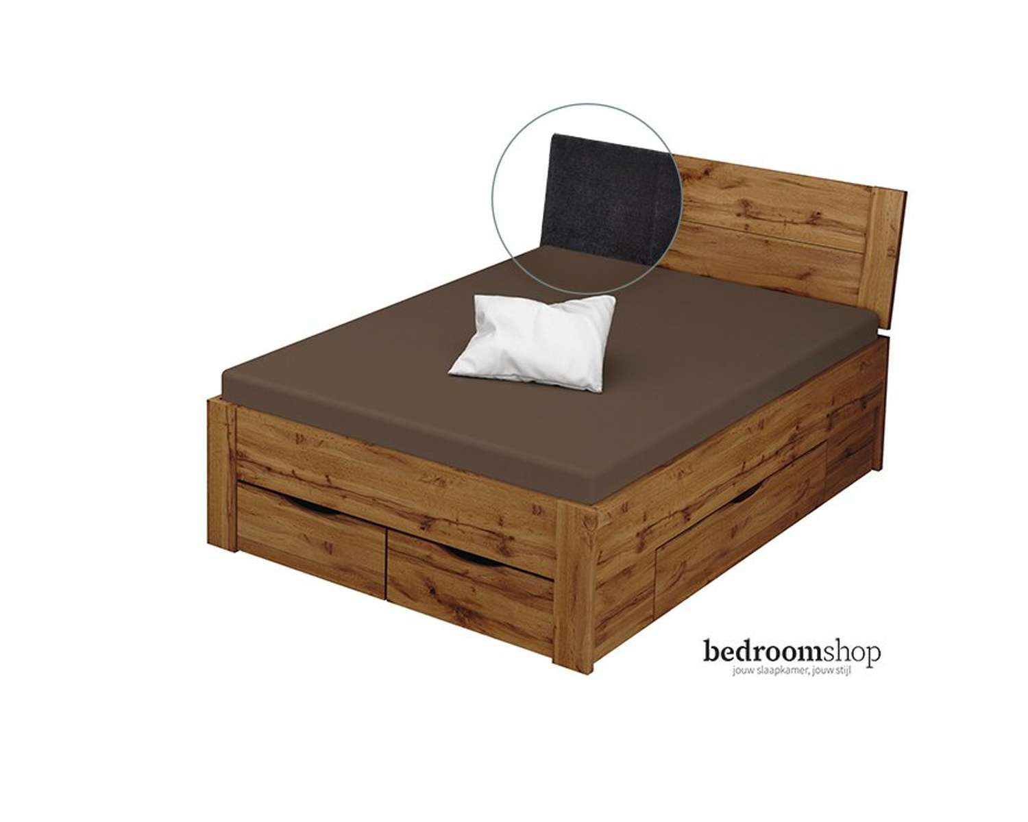 Wotan 140x200 met lades stof charcoal Wotan 140x200 met lades stof charcoal