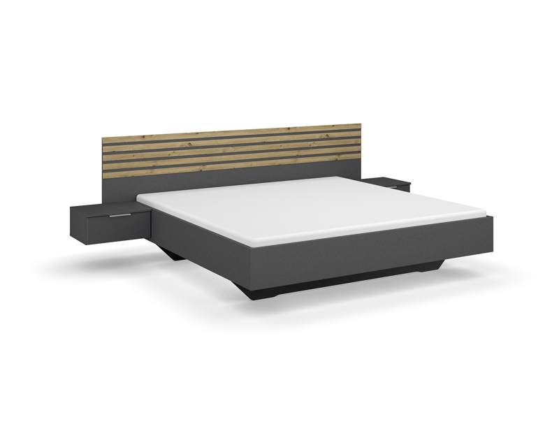 Modern bed voor twee personen met lamellen