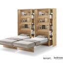 Twin opklapbed 90x200 bedden met 2x smalle boekenkast