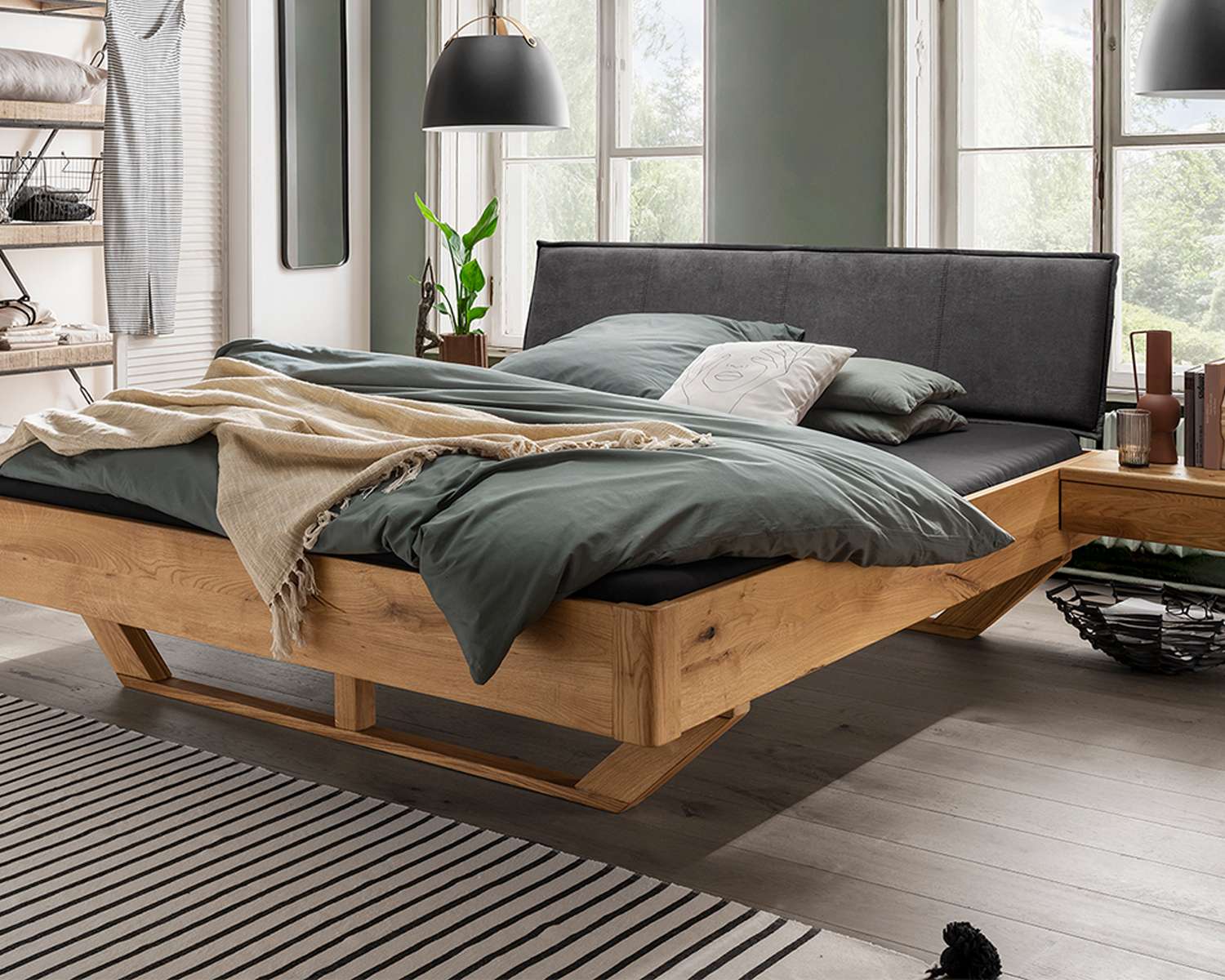 Massief houten bed Jackson zijkant Massief houten bed Jackson zijkant