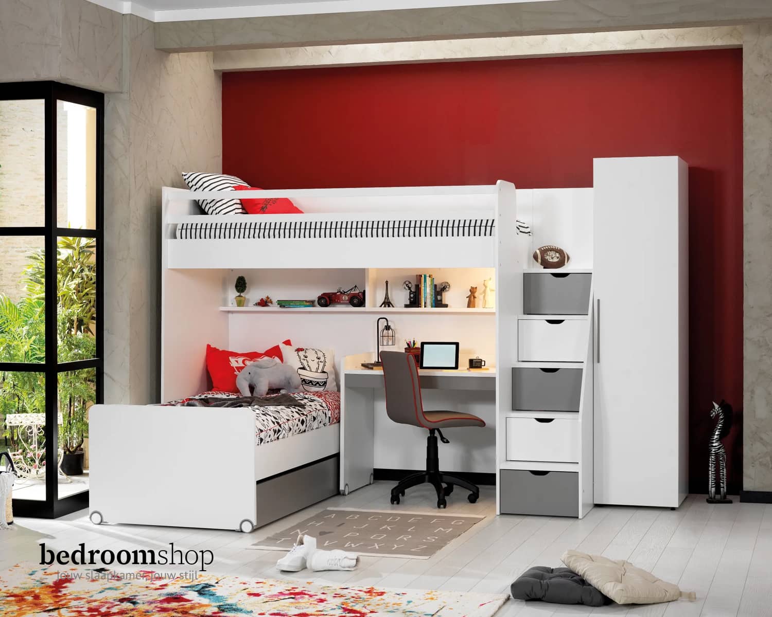 Kinderkamer hoogslaper compleet Kinderkamer hoogslaper compleet