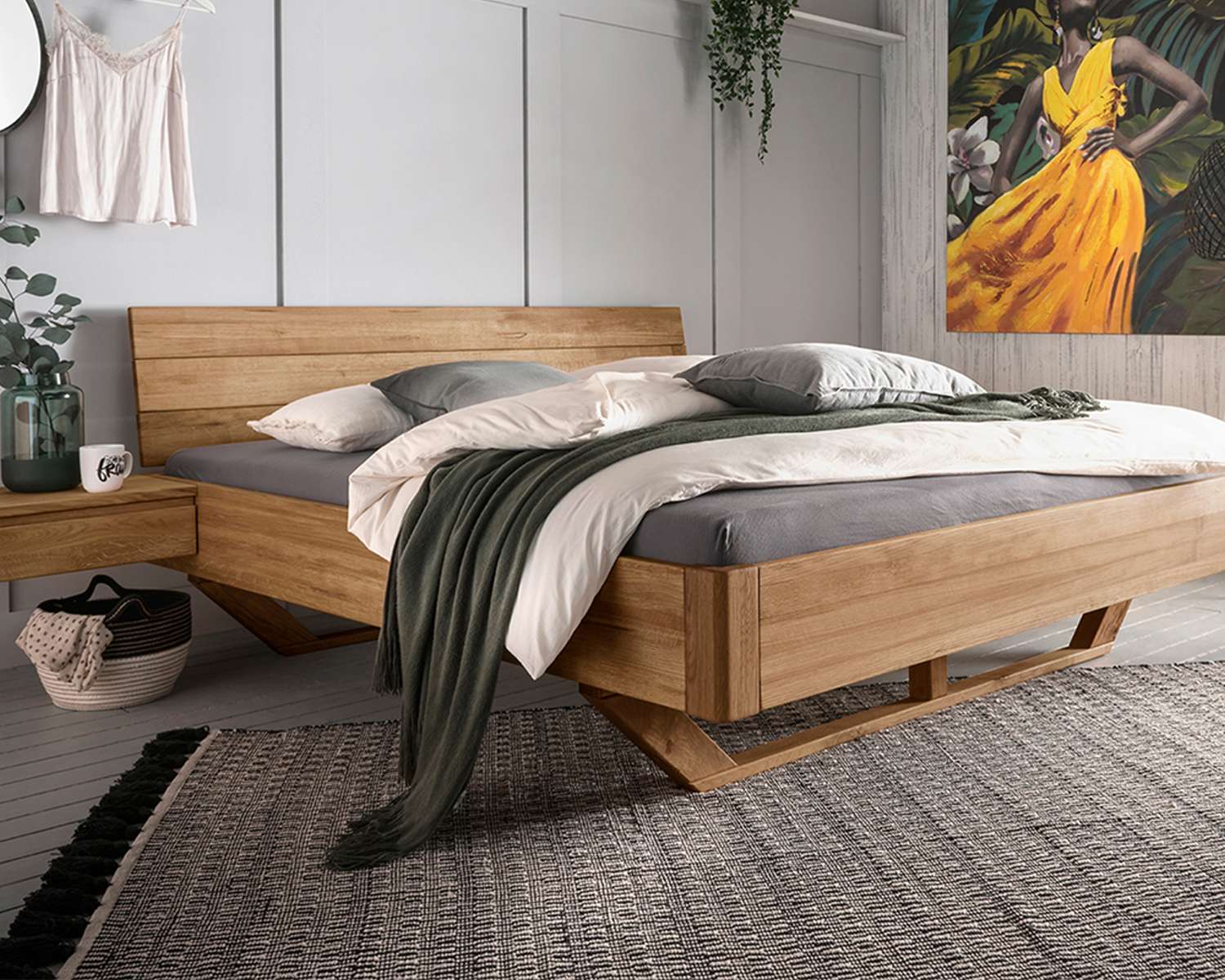Massief houten bed Wellston zijkant Massief houten bed Wellston zijkant