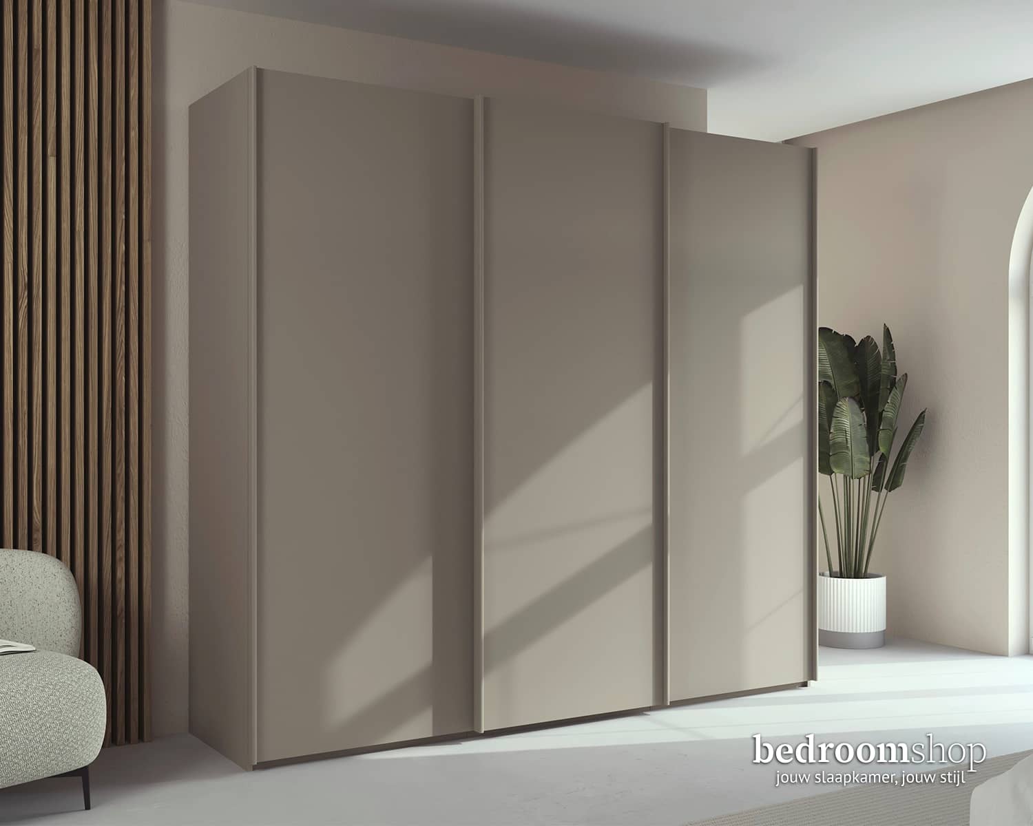Schuifdeurkast 240 cm taupe Schuifdeurkast 240 cm taupe