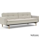 Beige slaapbank met armleuningen