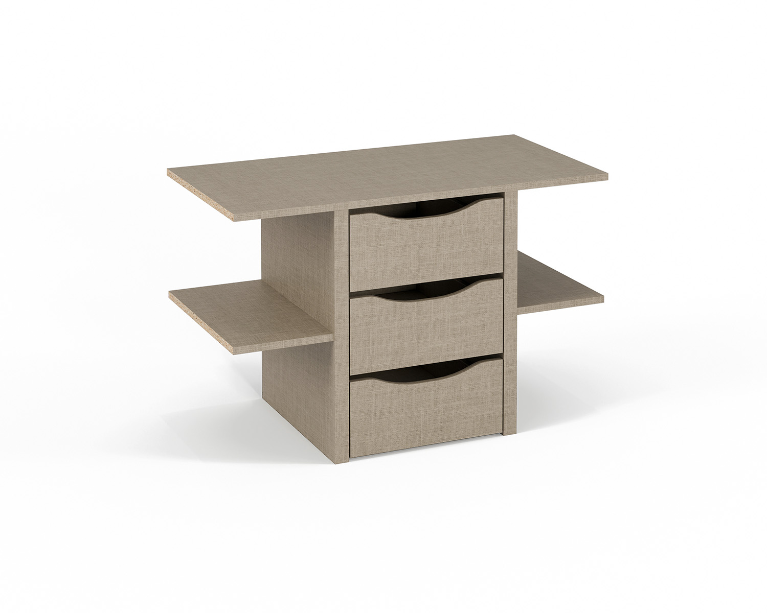 Combi-ladeblok (3 lades) - 90 cm vak