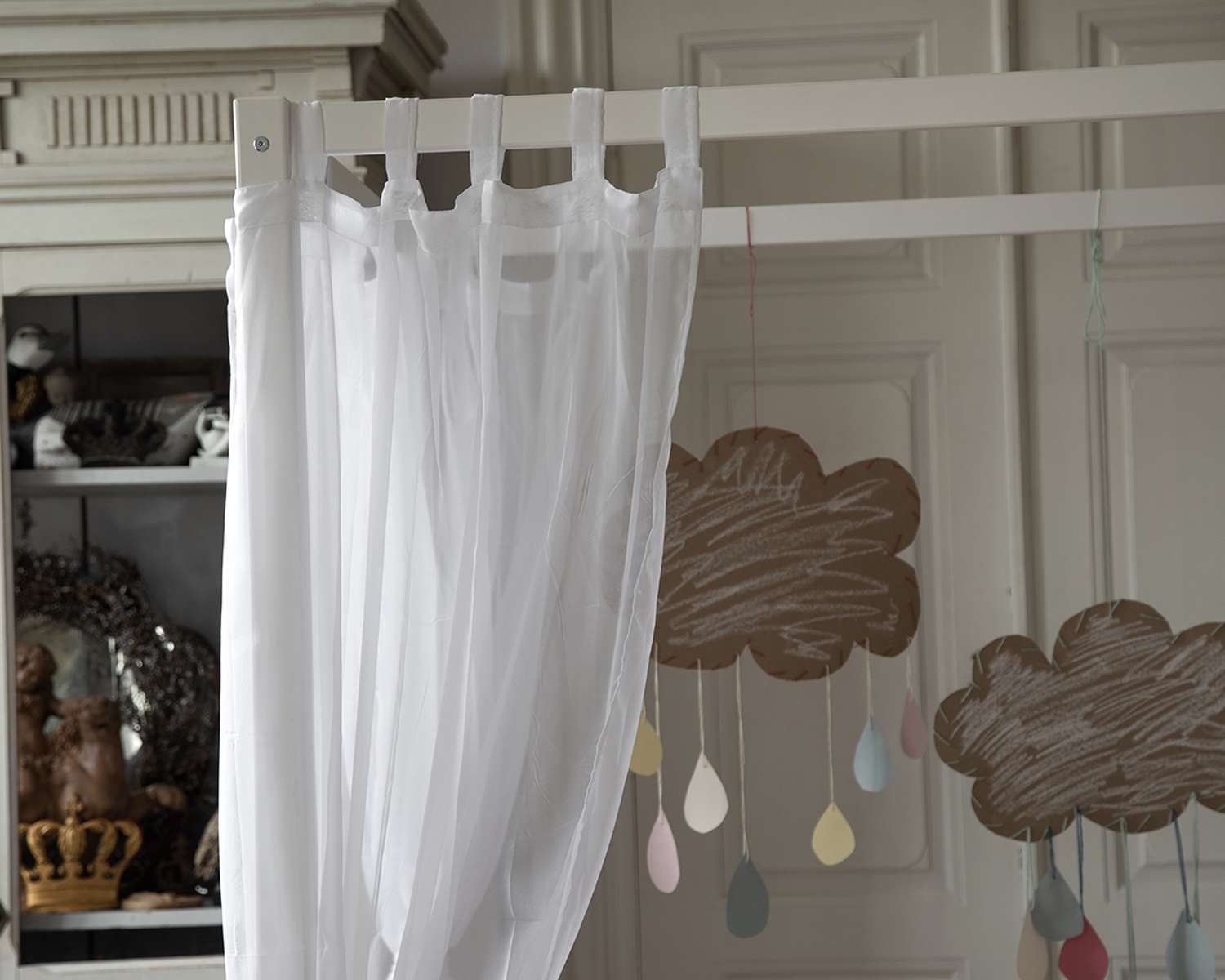 Detail gordijnen hemelbed Detail gordijnen hemelbed