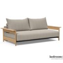 Design slaapbank massief houten leuningen