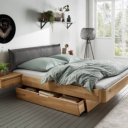 Tweepersoonsbed eiken