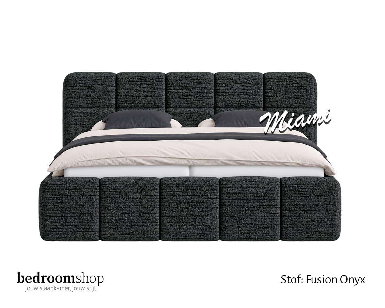Voorkant fusion black stoffen wolkenbed Voorkant fusion black stoffen wolkenbed