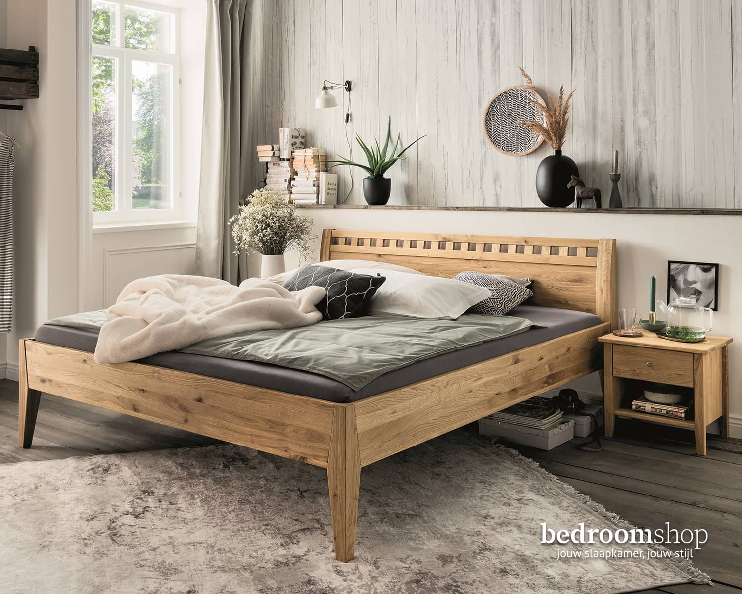 Wild eiken landelijk bed