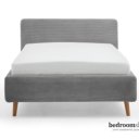 Tweepersoonsbed 180x200 ribbelstof grijs