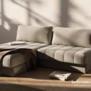 Slaapbank zandkleur luxe en zacht