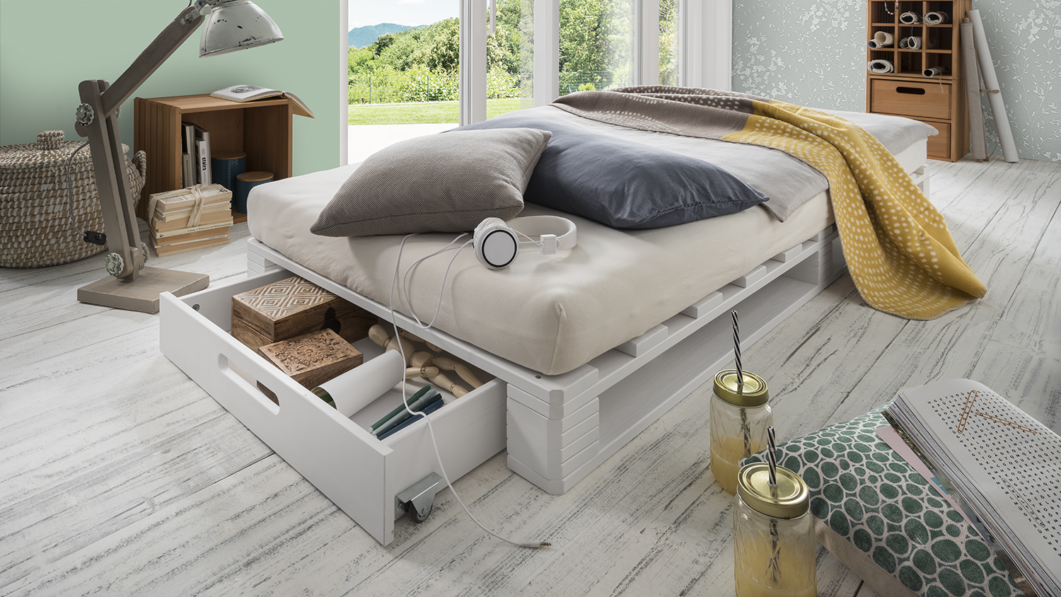 Eenpersoons Palletbed Len