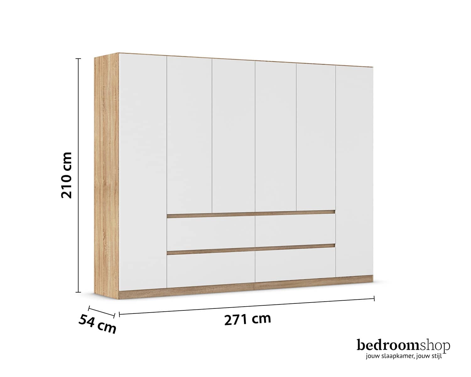271 cm zonder sierlijst draaideurkast 271 cm zonder sierlijst draaideurkast
