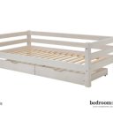 Kinderbed wit grenen 2 lades (uitvalbeveiliging achter)