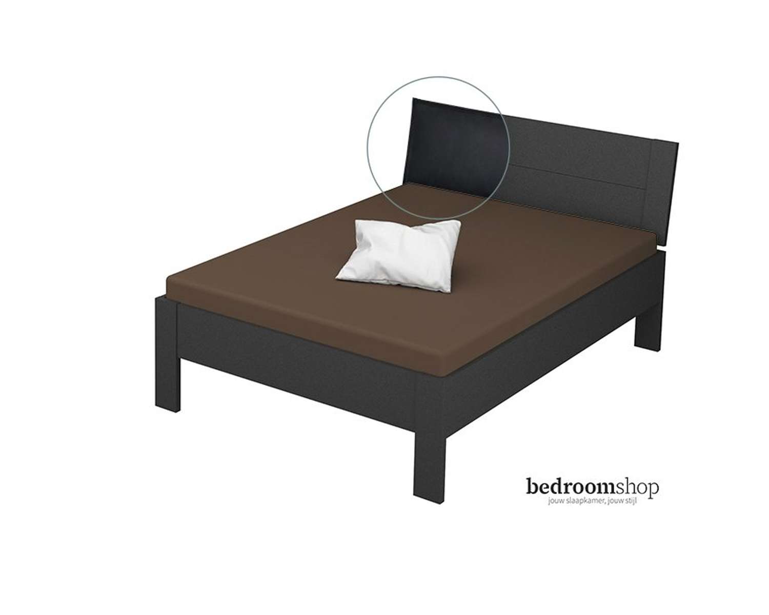 Grijs metallic 140x200 lederlook zwart Grijs metallic 140x200 lederlook zwart