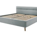 Blauw bed stof