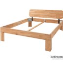 Eiken bed met rond hoofdbord