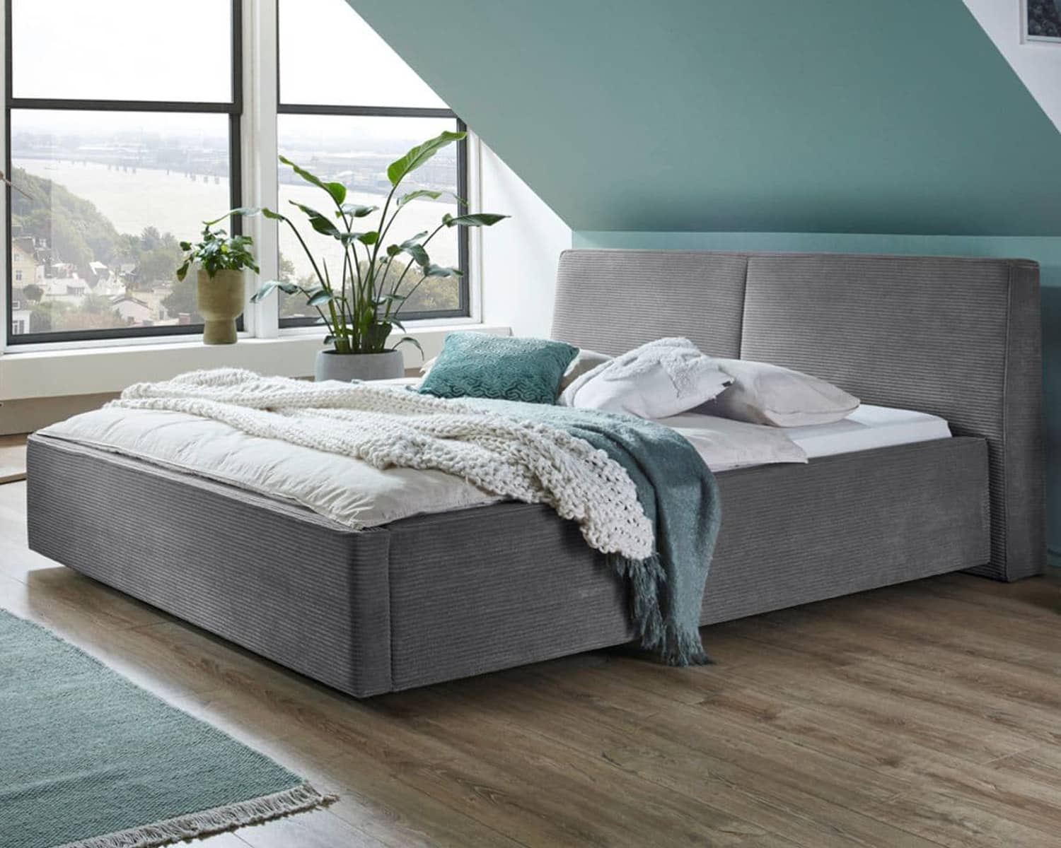 Grijs tweepersoonsbed Grijs tweepersoonsbed