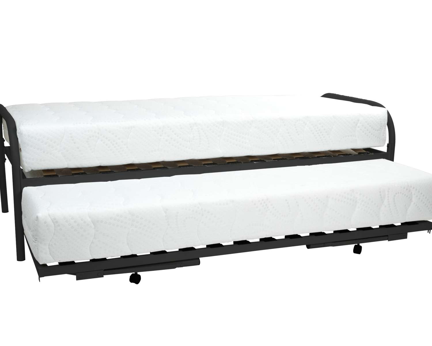 Onderschuifbed Comfort Antraciet met matrassen met wieltjes Onderschuifbed Comfort Antraciet met matrassen met wieltjes