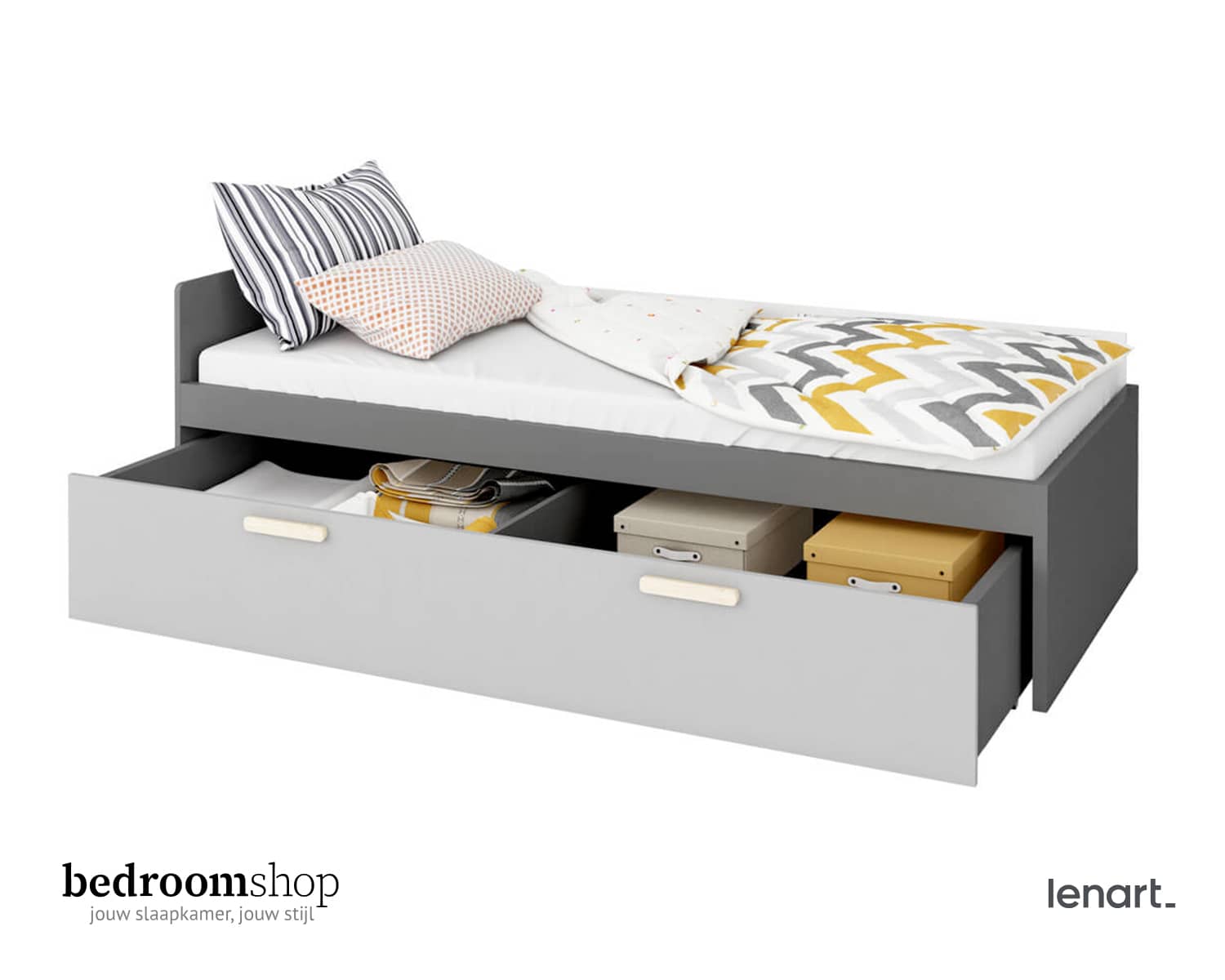 Kinderbed met opbergruimte Kinderbed met opbergruimte
