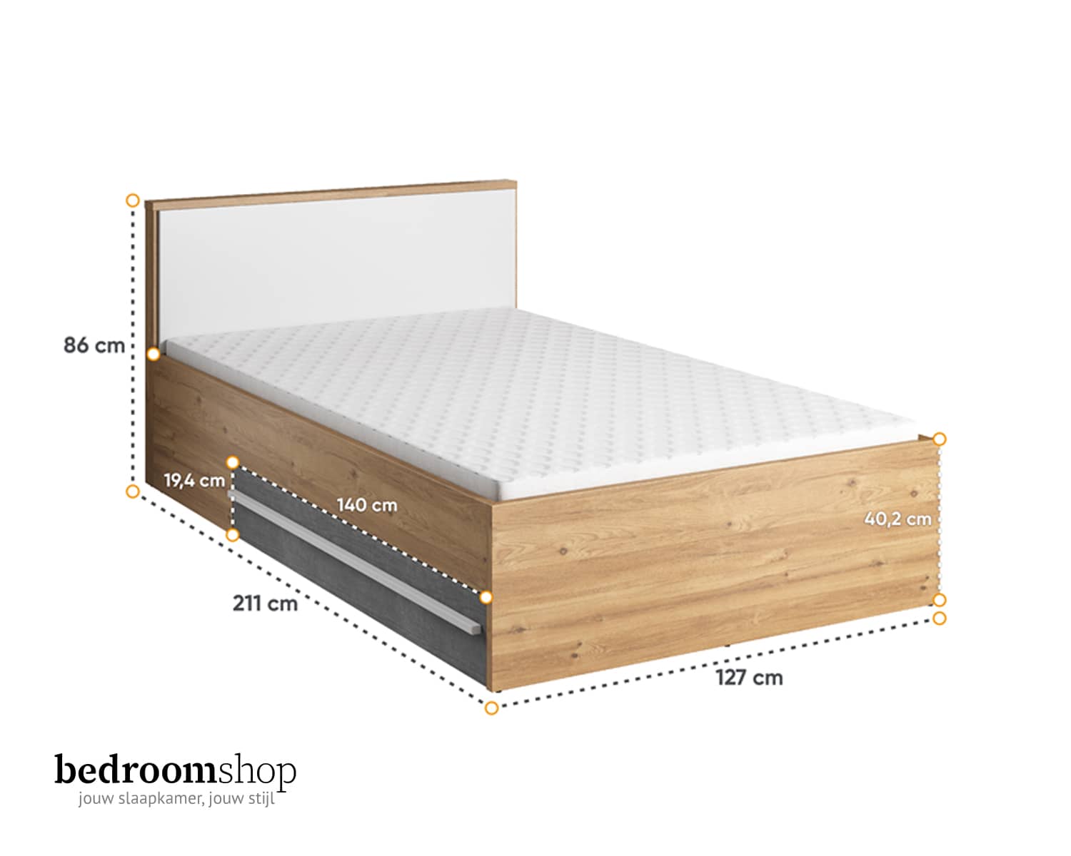 Afmetingen kinderbed Breda 120x200