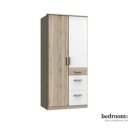 Draaideurkast houtlook 91 cm wit