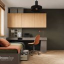 Smart studykamer met bed - bureau en bovenbouw