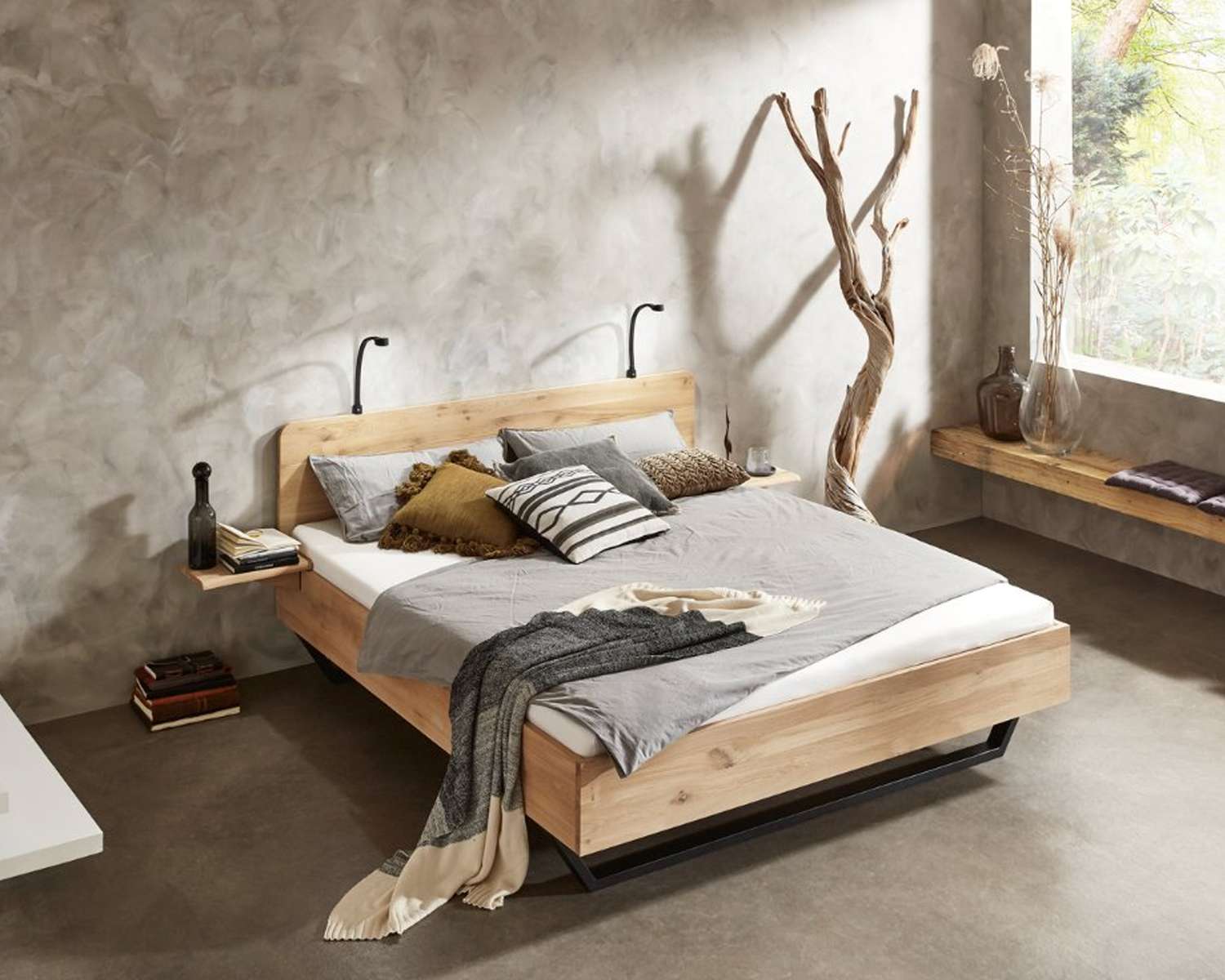 Funen-eiken-houten-bed-vanboven Funen-eiken-houten-bed-vanboven