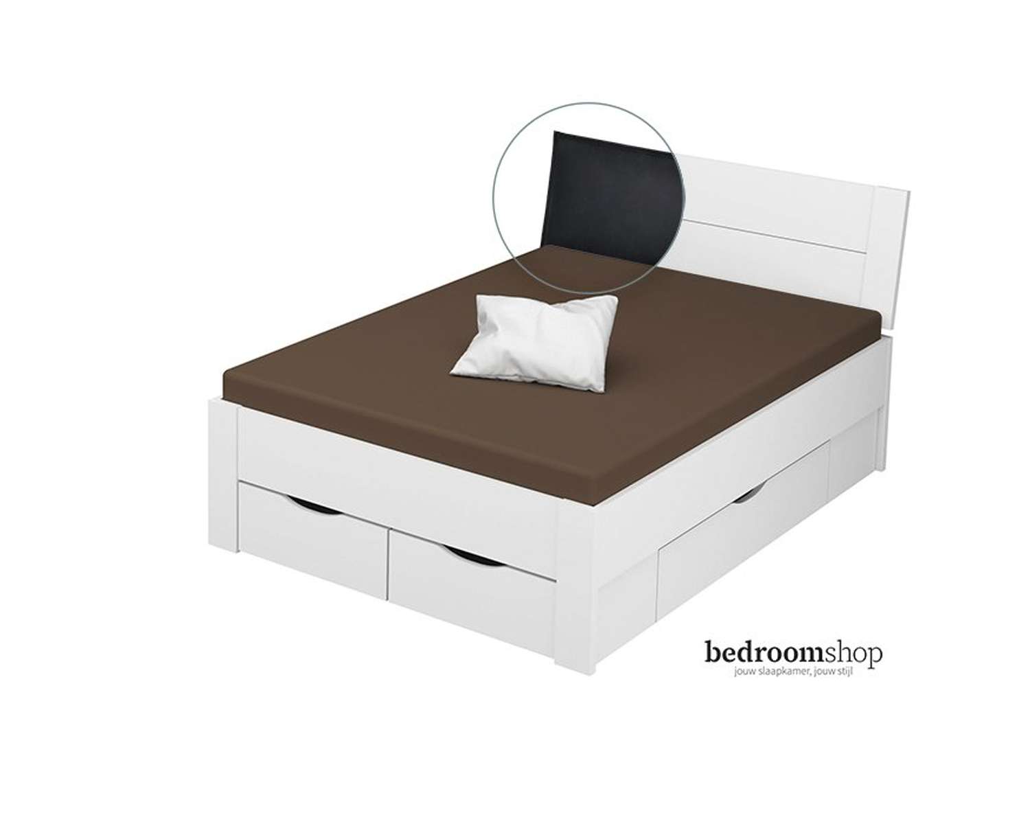 Alpinewit 140x200 met lades lederlook zwart Alpinewit 140x200 met lades lederlook zwart
