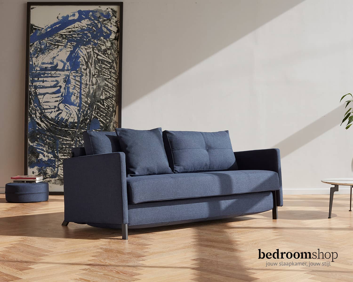 Kleine slaapbank blauw