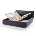 Tweepersoonsbed met opslagruimte zwart