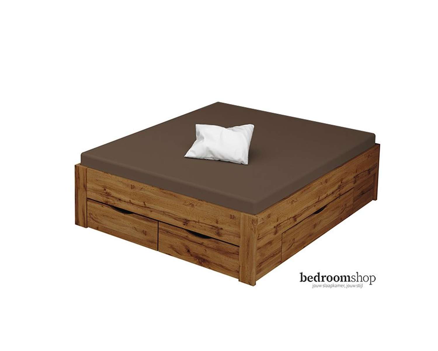 wotan eiken bed 160x200 met lades wotan eiken bed 160x200 met lades