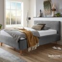 Grijs bed ribbelstof 160x200