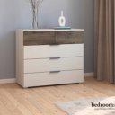 Ladencommode houtlook accenten