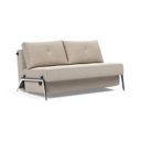 Slaapbank grijs/zand aluminium poten