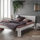 Wit massief houten bed