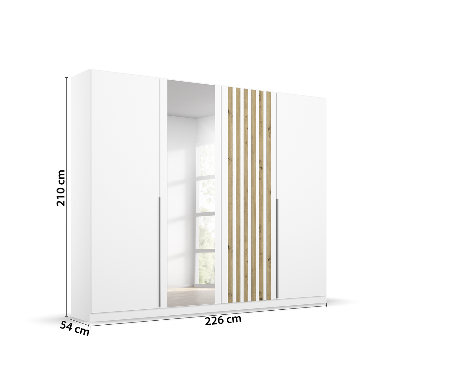 Kledingkast alpine wit met draaideuren 226cm breed Kledingkast alpine wit met draaideuren 226cm breed