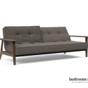 Donker grijze bedbank met leuningen