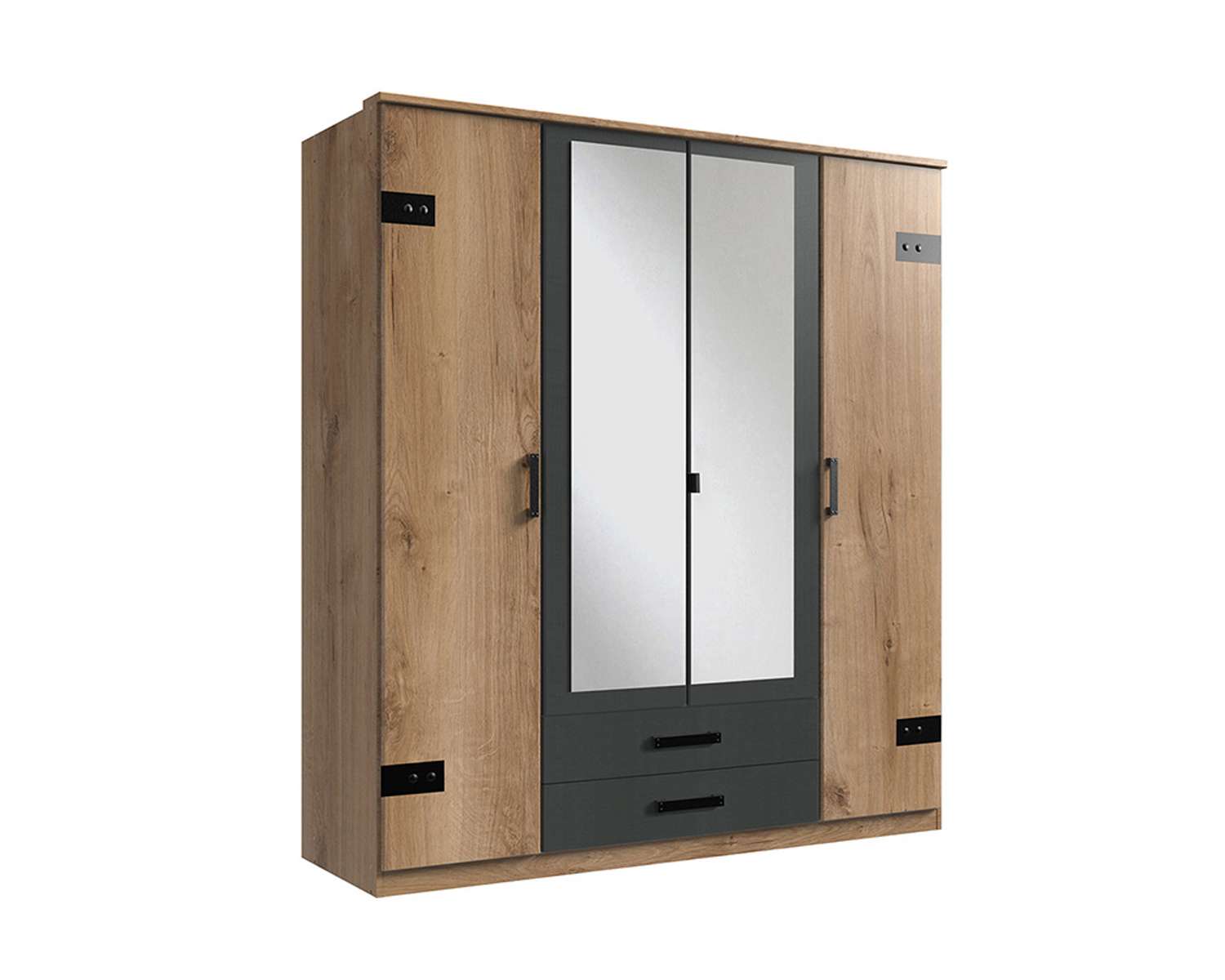 4-deurs kledingkast met lades 4-deurs kledingkast met lades