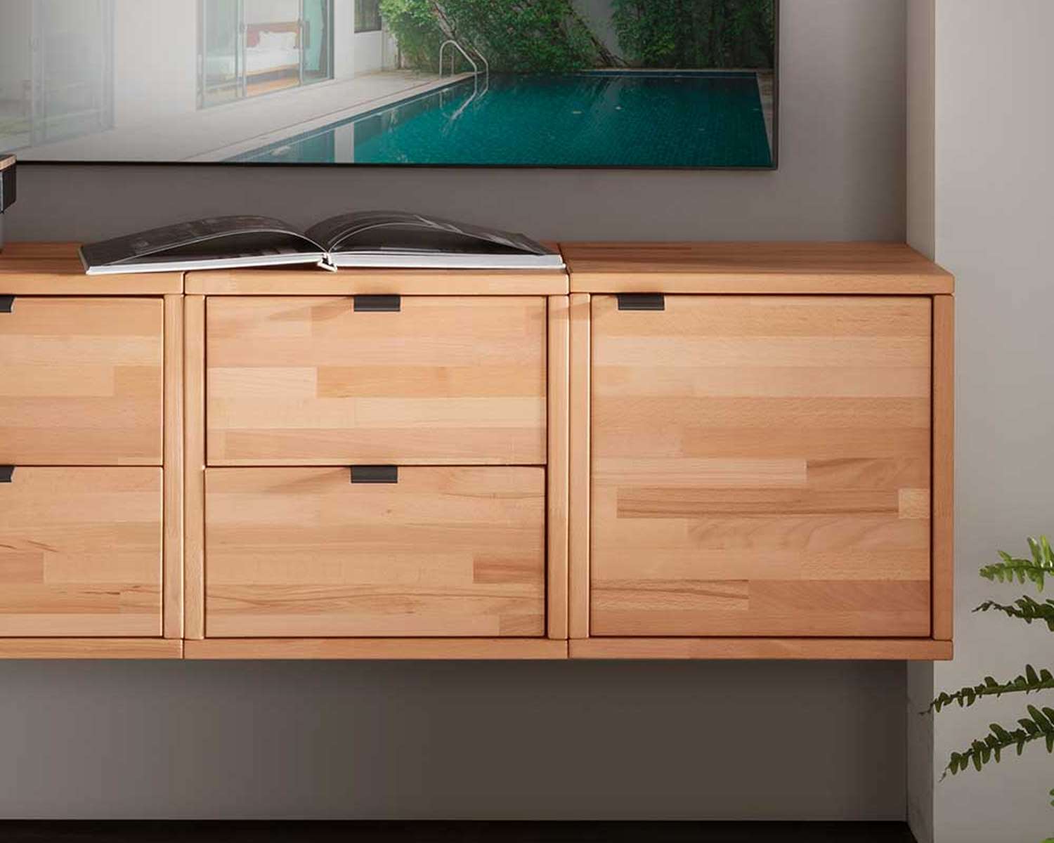 Beuken wandmeubel kubus Beuken wandmeubel kubus