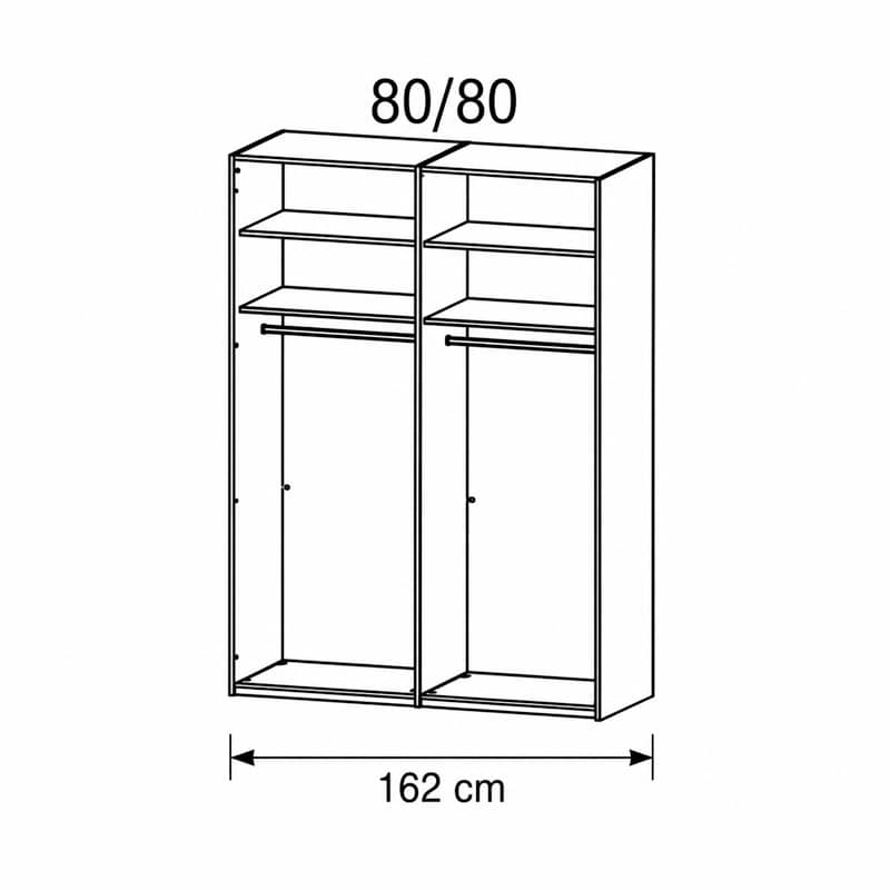 Vakverdeling 162 cm schuifdeurkast