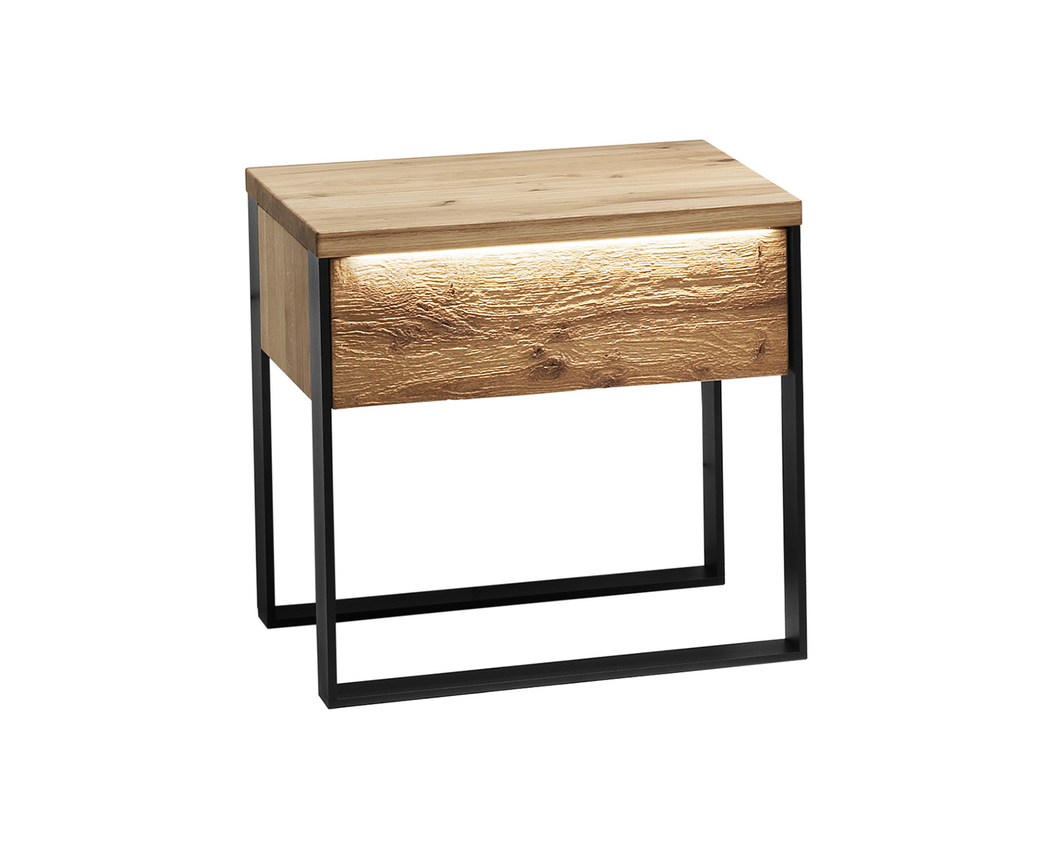 Industrieel nachtkastje met verlichting