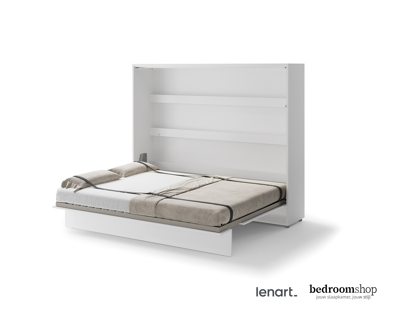 Wit horizontaal opklapbed 160x200 Wit horizontaal opklapbed 160x200