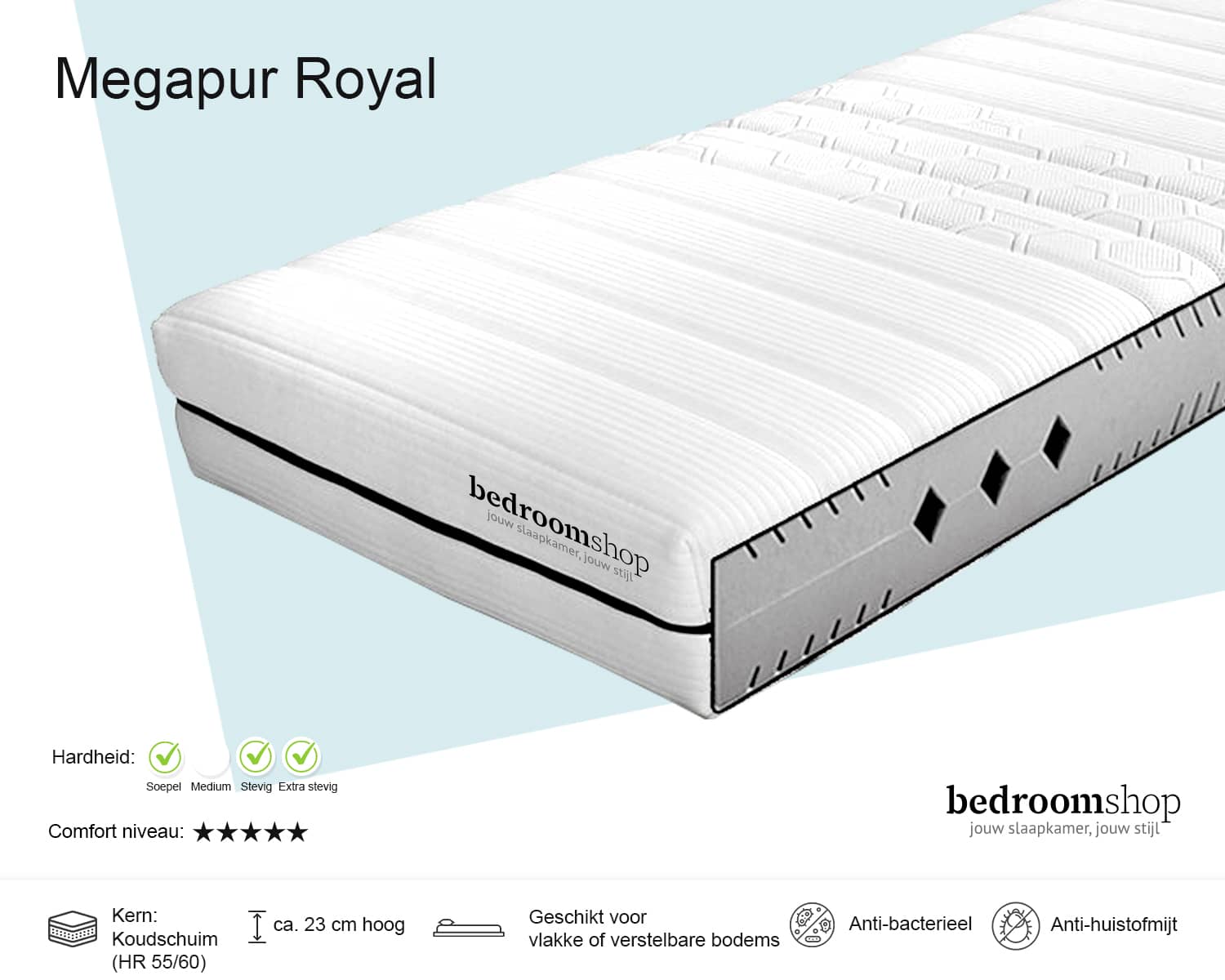 Koudschuim matras (HR55/HR60) - Megapur Royal - ★★★★★