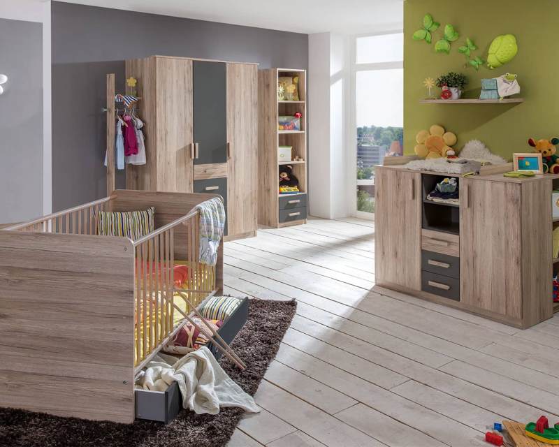 Complete babykamer hout/grafiet