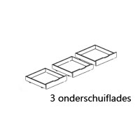 Met 3 kleine opbergladen