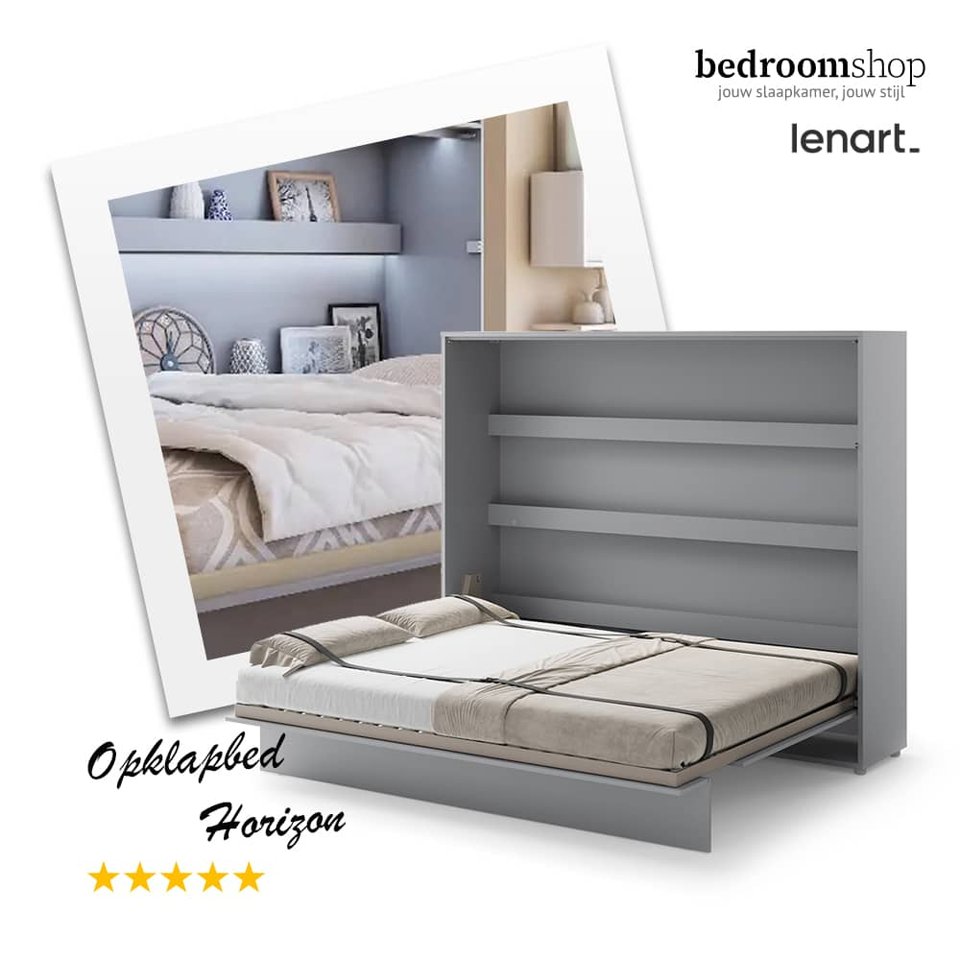 2-persoons opklapbed horizontaal grijs