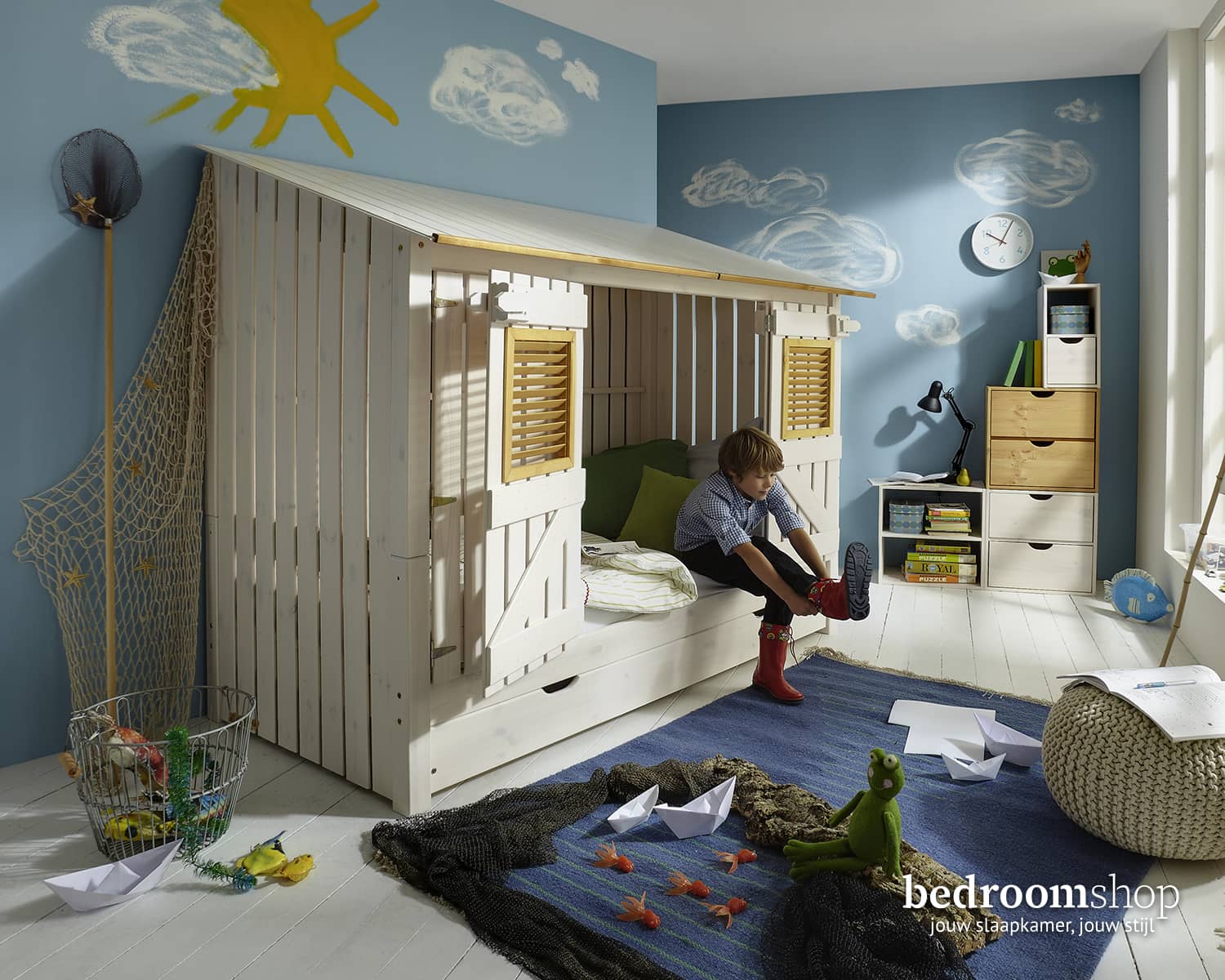 Uniek kinderbed beach house