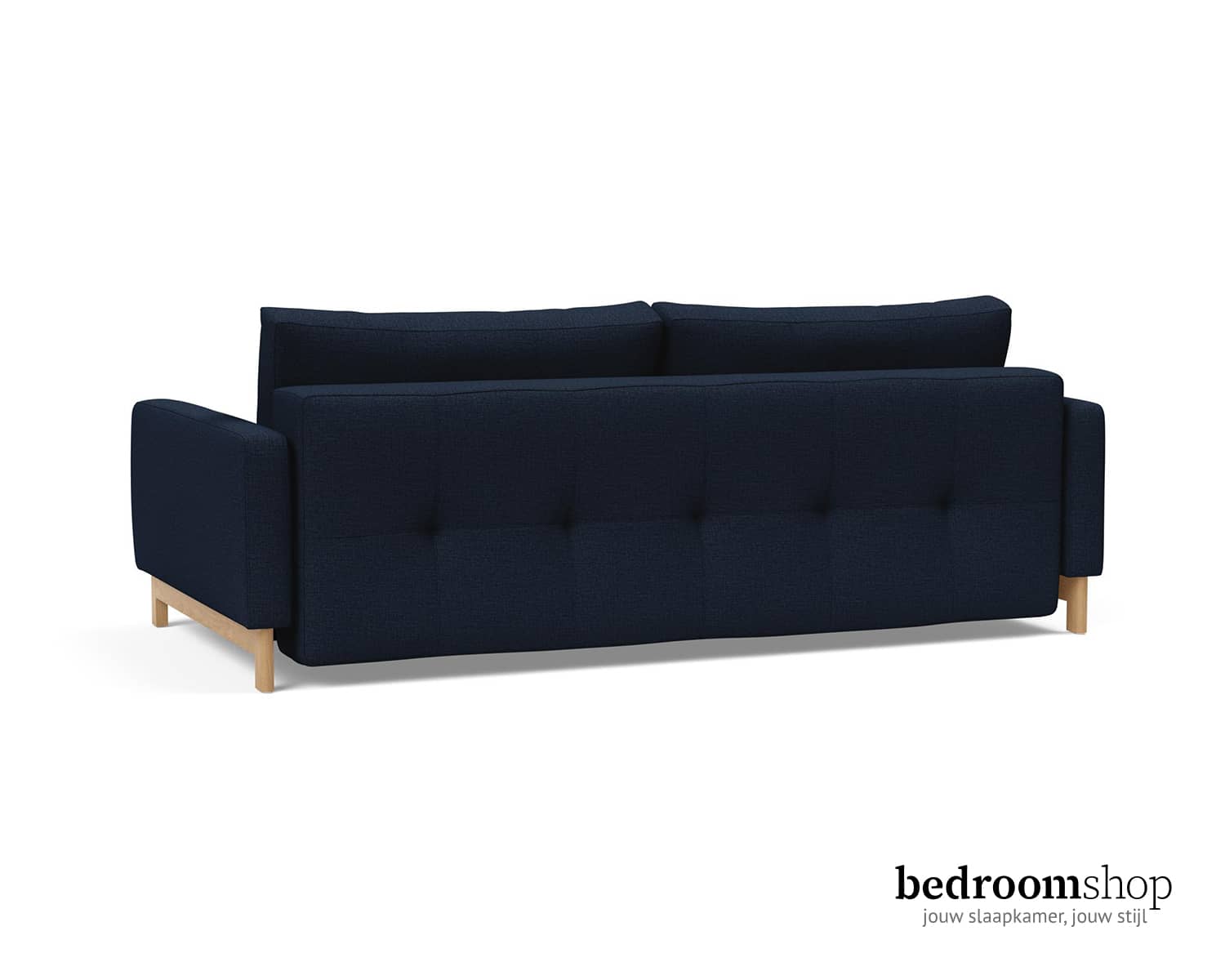 Achterkant bedbank blauw